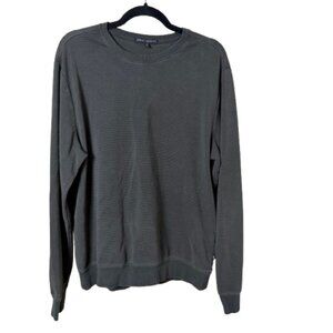 NORDSTROM Robert Barakett Grey Green Ribbed Soft Sweatshirt Sweater Size Large